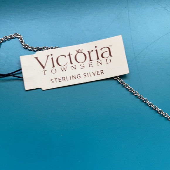 Silver Necklace White and Black Diamond Accent - Picture 7 of 9